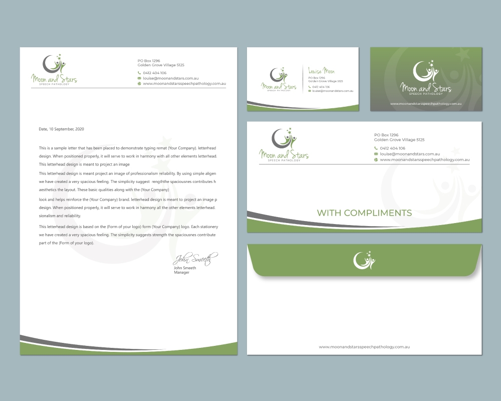 Moon and Stars Speech Pathology logo design by Boomstudioz