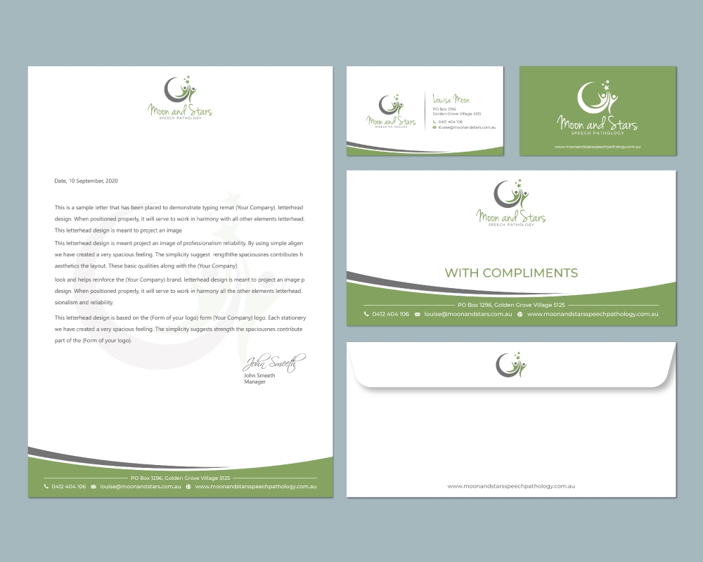 Moon and Stars Speech Pathology logo design by Boomstudioz