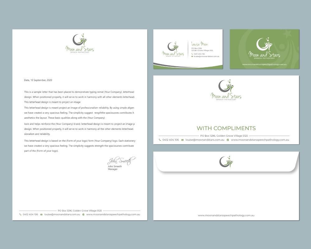 Moon and Stars Speech Pathology logo design by Boomstudioz