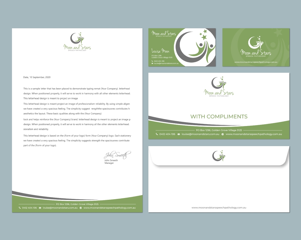 Moon and Stars Speech Pathology logo design by Boomstudioz