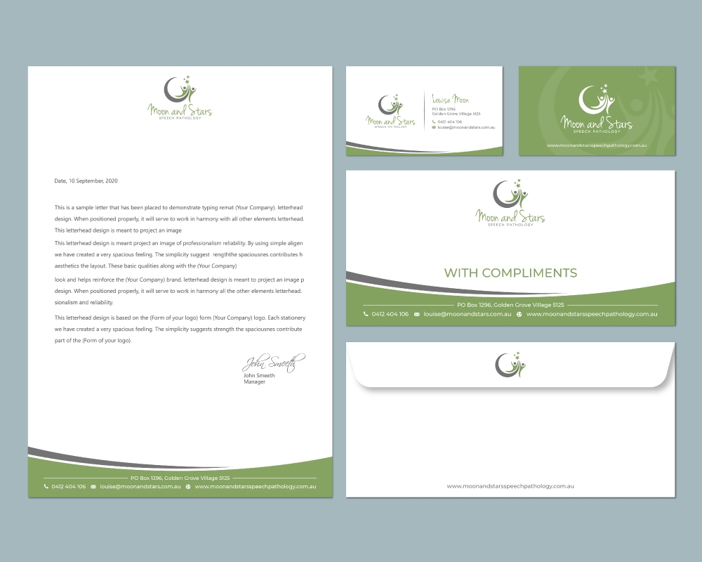 Moon and Stars Speech Pathology logo design by Boomstudioz