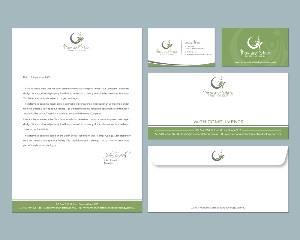 Moon and Stars Speech Pathology logo design by Boomstudioz