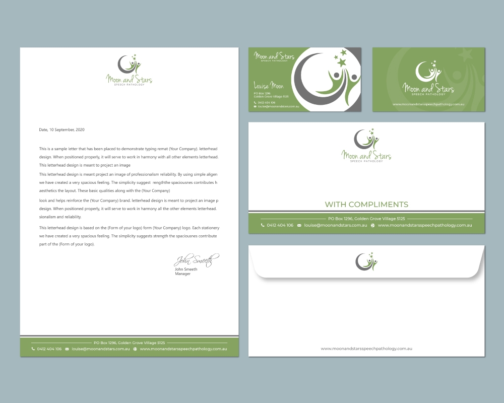 Moon and Stars Speech Pathology logo design by Boomstudioz