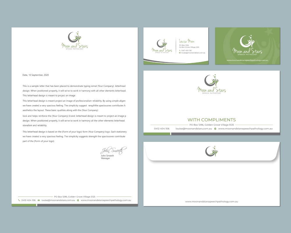 Moon and Stars Speech Pathology logo design by Boomstudioz