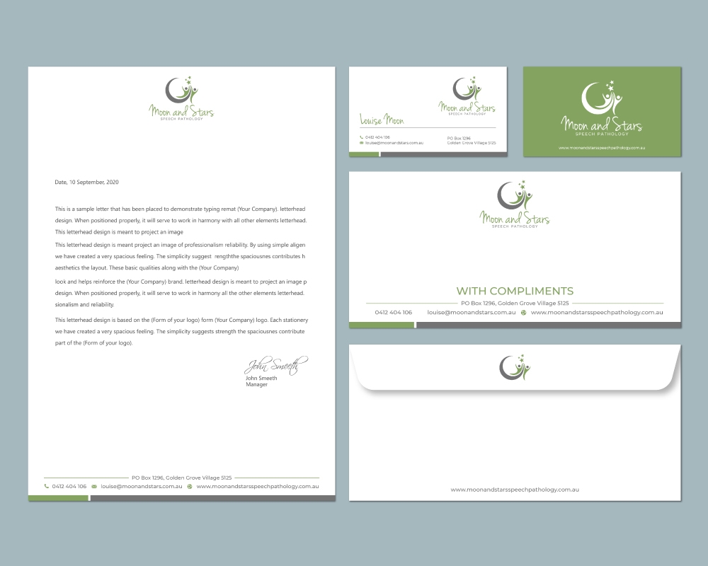 Moon and Stars Speech Pathology logo design by Boomstudioz