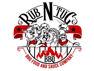 Rub N Tug BBQ logo design by Suvendu