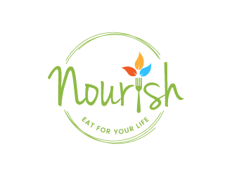 Nourish. Eat for your life logo design by shadowfax