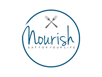 Nourish. Eat for your life logo design by jancok