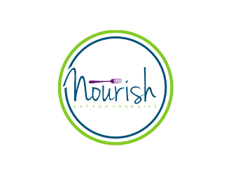 Nourish. Eat for your life logo design by jancok