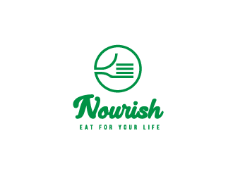 Nourish. Eat for your life logo design by Roco_FM