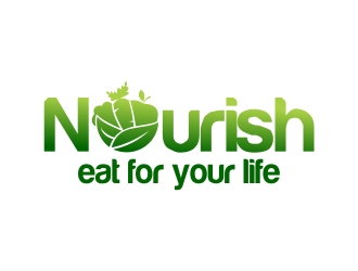 Nourish. Eat for your life logo design by cikiyunn