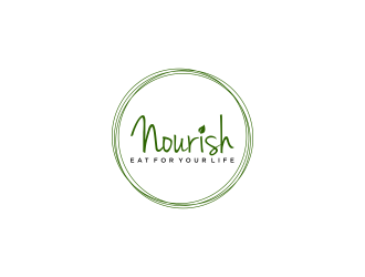 Nourish. Eat for your life logo design by haidar