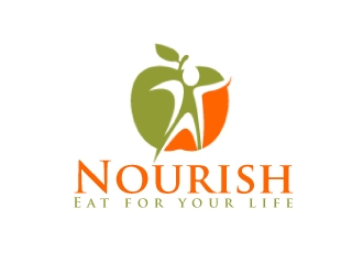 Nourish. Eat for your life logo design by AamirKhan