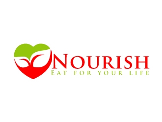 Nourish. Eat for your life logo design by AamirKhan
