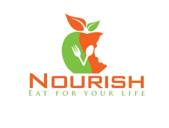 Nourish. Eat for your life logo design by AamirKhan