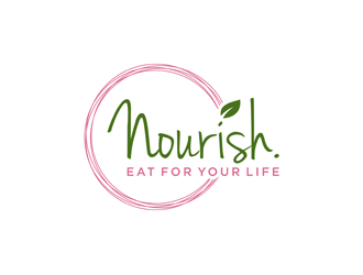 Nourish. Eat for your life logo design by alby