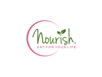 Nourish. Eat for your life logo design by alby