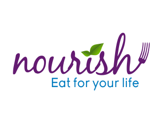 Nourish. Eat for your life logo design by aldesign