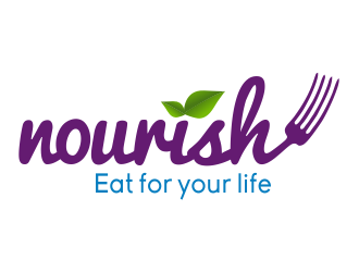 Nourish. Eat for your life logo design by aldesign