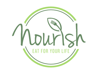 Nourish. Eat for your life logo design by akilis13