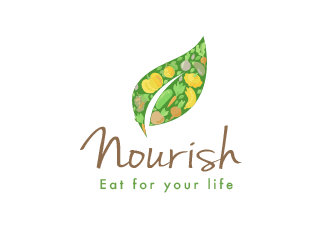 Nourish. Eat for your life logo design by PRN123