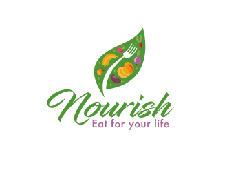Nourish. Eat for your life logo design by PRN123