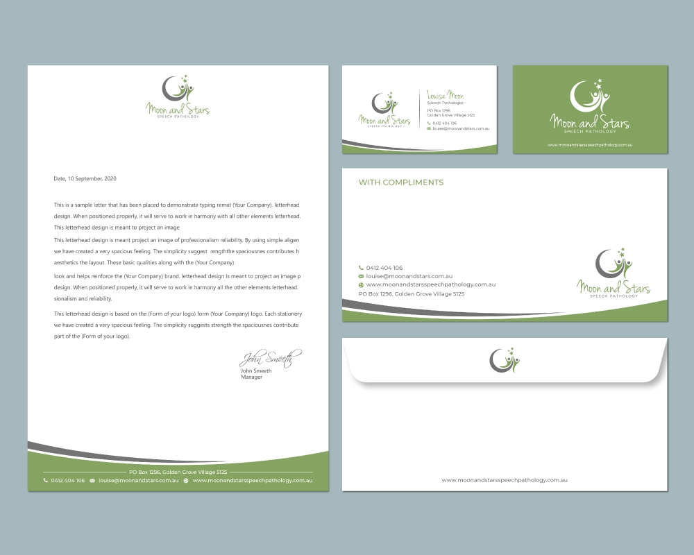 Moon and Stars Speech Pathology logo design by Boomstudioz