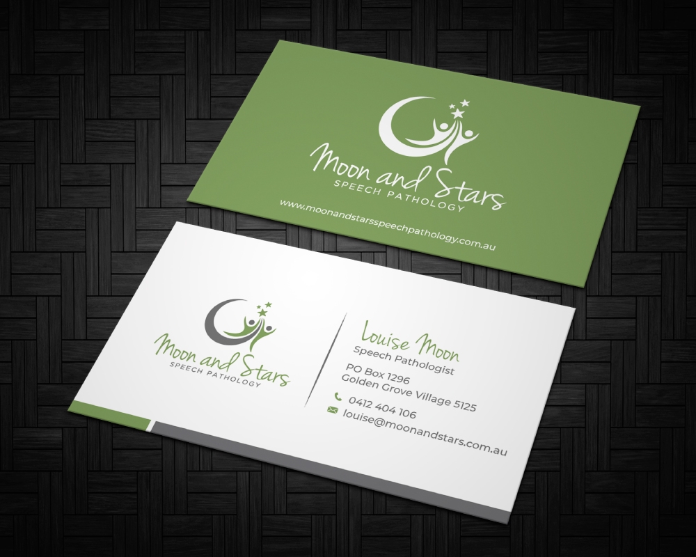 Moon and Stars Speech Pathology logo design by Boomstudioz