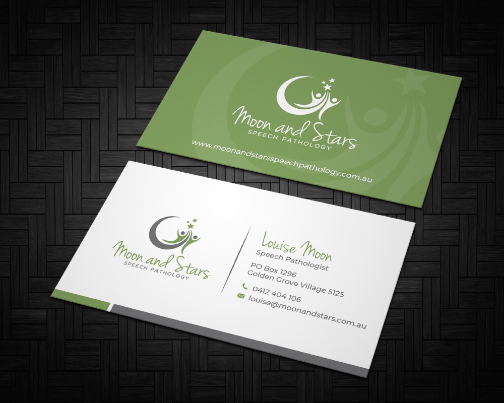 Moon and Stars Speech Pathology logo design by Boomstudioz