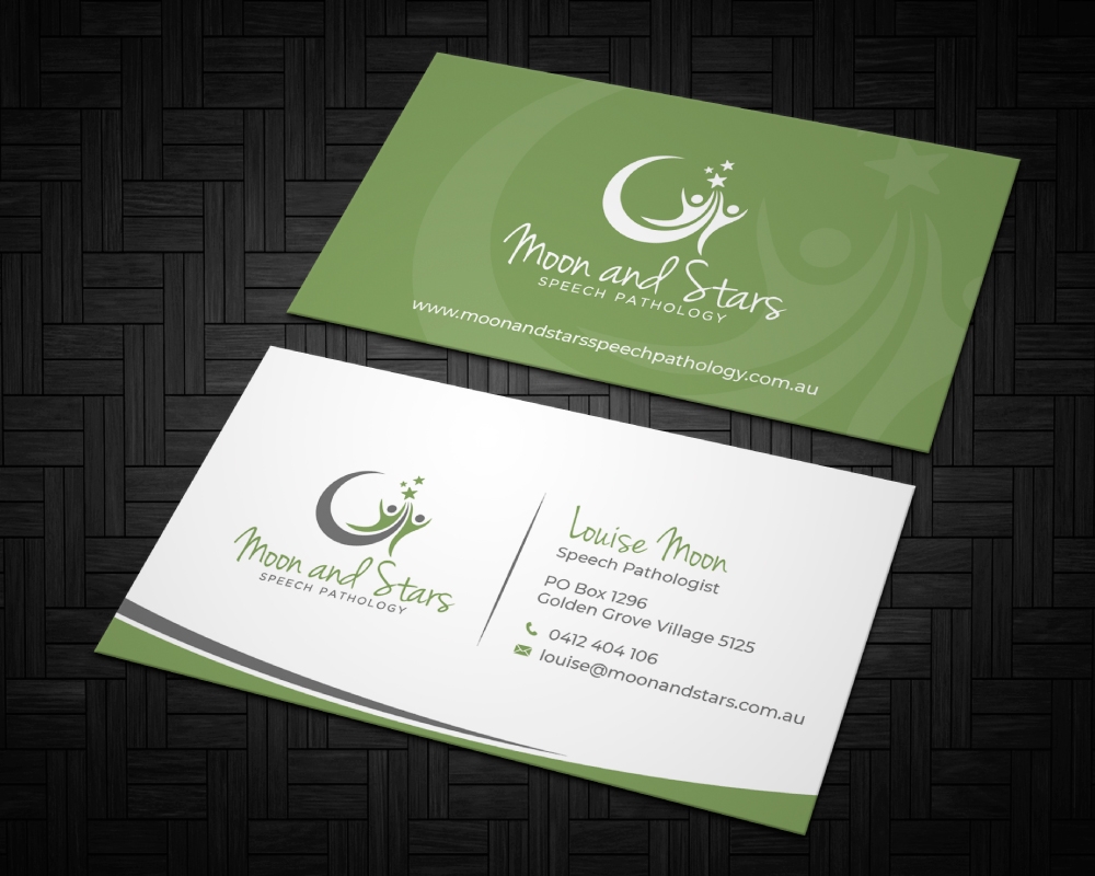 Moon and Stars Speech Pathology logo design by Boomstudioz