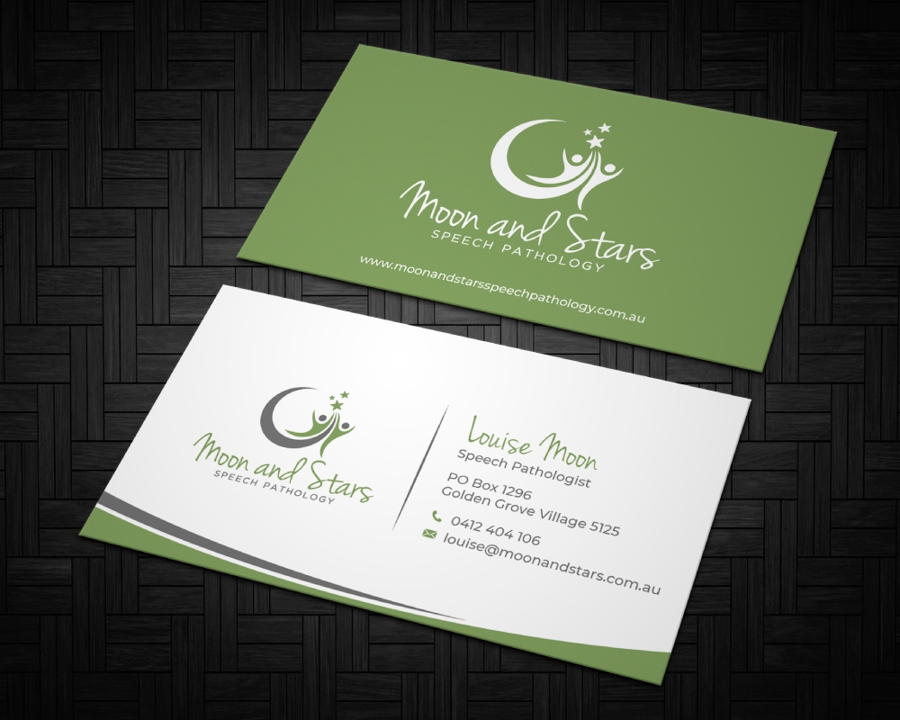Moon and Stars Speech Pathology logo design by Boomstudioz