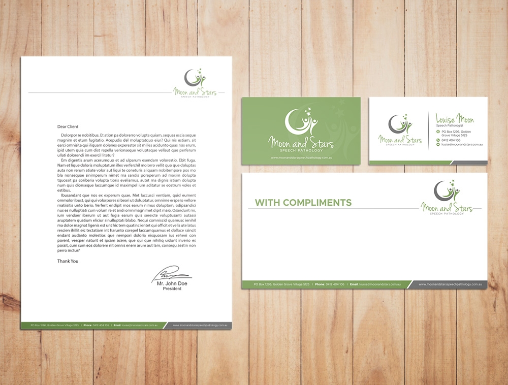 Moon and Stars Speech Pathology logo design by Kindo