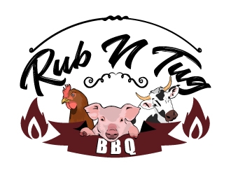 Rub N Tug BBQ logo design by AamirKhan