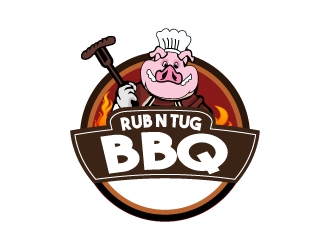 Rub N Tug BBQ logo design by rosy313