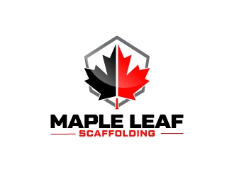 Maple Leaf Scaffolding logo design by Erasedink