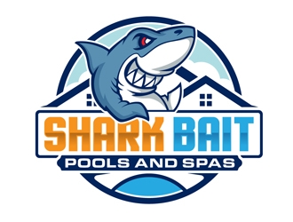 Shark Bait Pools and Spas logo design by DreamLogoDesign