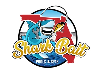 Shark Bait Pools and Spas logo design by DreamLogoDesign