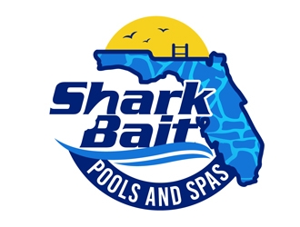 Shark Bait Pools and Spas logo design by DreamLogoDesign