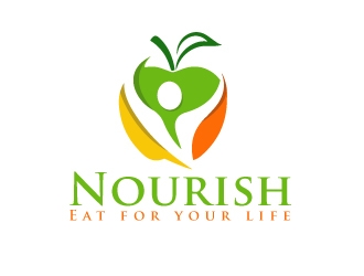 Nourish. Eat for your life logo design by AamirKhan