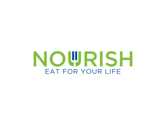 Nourish. Eat for your life logo design by Lavina