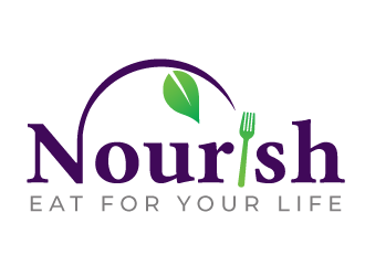 Nourish. Eat for your life logo design by MonkDesign