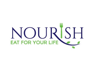 Nourish. Eat for your life logo design by MonkDesign