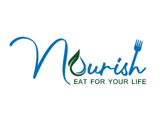 Nourish. Eat for your life logo design by MonkDesign