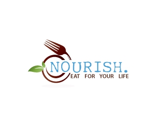 Nourish. Eat for your life logo design by webmall