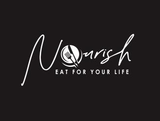 Nourish. Eat for your life logo design by YONK
