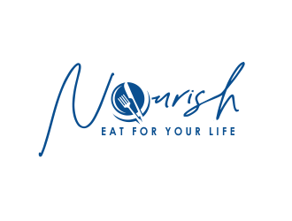 Nourish. Eat for your life logo design by YONK