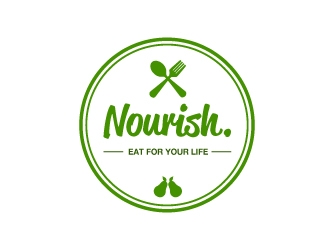 Nourish. Eat for your life logo design by Suvendu