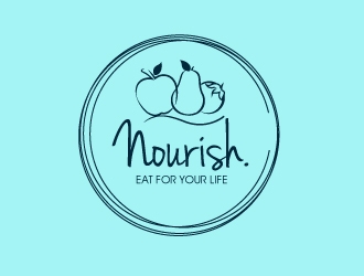 Nourish. Eat for your life logo design by Suvendu