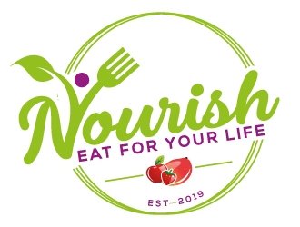 Nourish. Eat for your life logo design by Suvendu