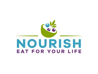 Nourish. Eat for your life logo design by LogOExperT